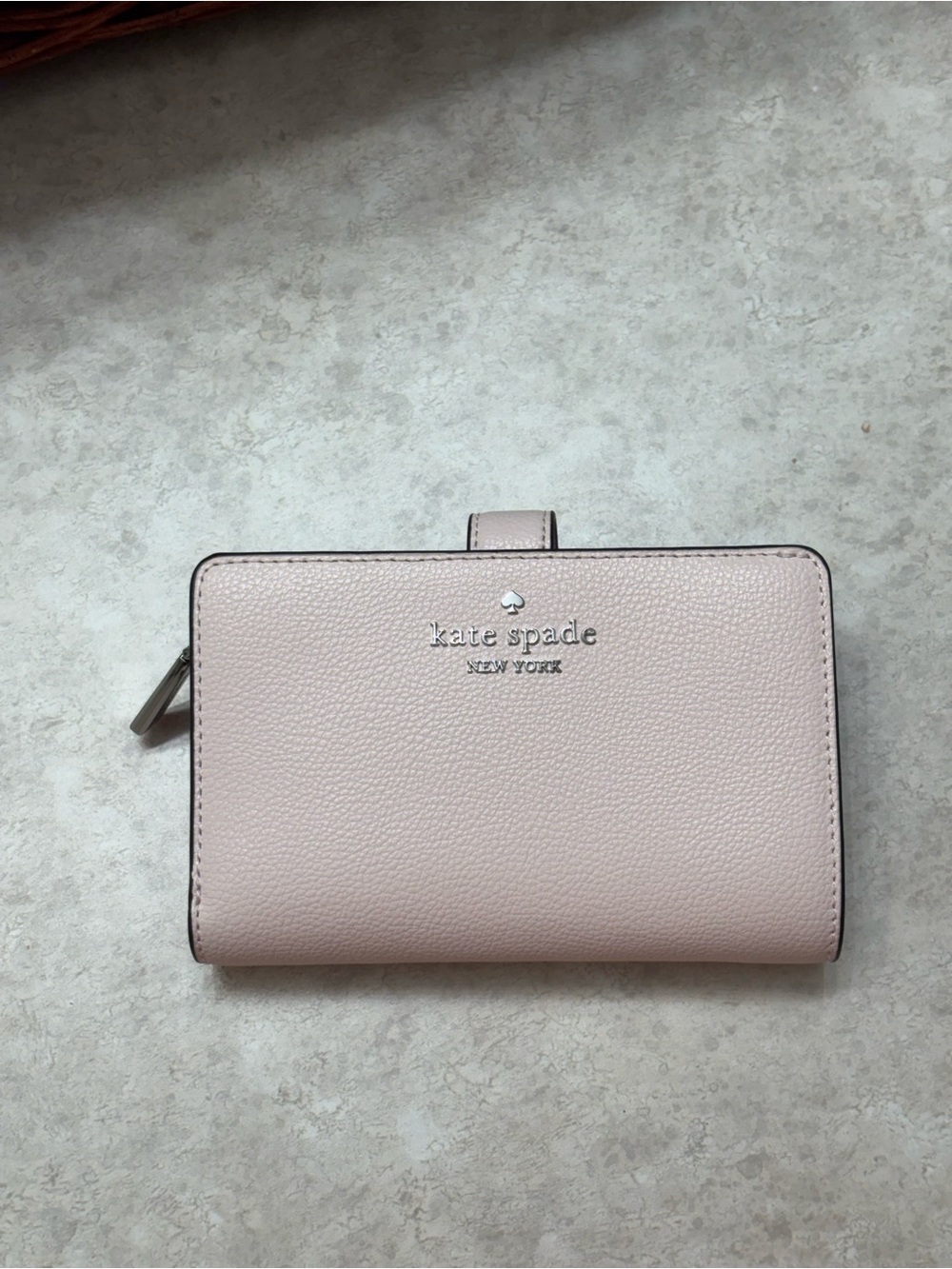kate spade New York Pebbled Blush Pink Compact Wallet